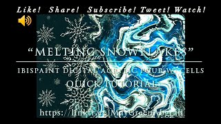 &quot;Melting Snowflakes&quot; IbisPaint Acrylic Pour w/ Cells - Quick Tutorial - Digital Fluid Art