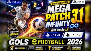 MEGA PATCH INFINITY 3.1 PS4/PS5 GOLS ADIQUIRA JÁ TENHA A MELHOR ATUALIZAÇÃO EM CIMA DO PES 21 