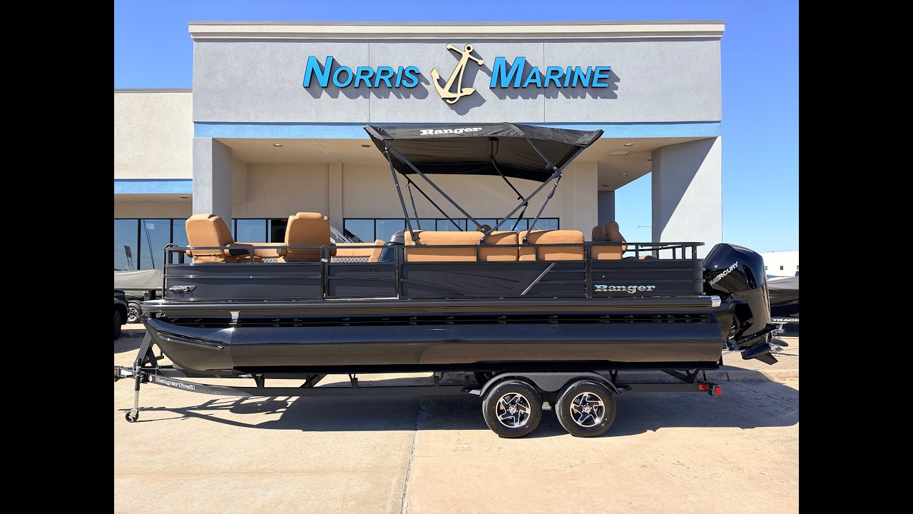 Check out our available boats at Norris Marine https://www.norrismarine.com/boats/?_sfm_class=Pontoon%20Boats to view this New Black 2026 Ranger Reata 223FC w/Mercury 200hp 24 ft Pontoon Boat for sale near Norman, Oklahoma.  🎣🚤👉 Subscribe for more walkthroughs, reviews, and on-the-water content!Norris Marine, OK
Address: 2680 N Interstate Dr, Norman, OK 73072
Phone: (405) 364-5280
https://www.instagram.com/norrismarine/
https://www.facebook.com/norrismarine
https://www.linkedin.com/company/norris-marine-ltdhttps://www.norrismarine.com/boats/?_sfm_class=Pontoon%20BoatsDescription:
2026 Ranger Reata 223FC w/Mercury 200hp 24 ft Pontoon Boat
To host a big time, you need a big platform, and the biggest Ranger Fish & Cruise pontoon delivers every time. With enough space for up to 11, the 223FC is bristling with features for casting and cruising. A refreshed exterior gives way to a luxurious interior with featuring a new vinyl woven flooring with closed cell foam backing for comfort and soothing LED Lights along the floor and in the Bimini set the mood when dusk falls.Dual lounges are built with multi-density foam for maximum comfort and covered with supple marine-grade vinyl. Pop open a seat and youll find enough storage for a days worth of gearand then some. The front seats feature self-leveling arms and recline for peak relaxation but can spin outward when you want to wet a line. A 200-horse Mercury sips from a 52-gallon tank for hours of easy, reliable cruising or full-throttle fun.Speaking of fishing, the 223FC has touches from bow to stern that will delight any angler. A lockable rod box stows sticks up to 76 while a tackle storage system resides beneath the livewell/baitwell combo in the back deck. Adding the Fishing Package puts a Minn Kota trolling motor at the bow and a cutting-edge Lowrance fishfinder at the helm, bringing the crossover capability to new heights.The greatest thing about the Ranger 223FC is, its totally customizable and completely capable for every adventure your family cravesno matter how big.About Us:
Founded in 1971 as a family business in Norman, Oklahoma, Norris Marine has always had one mission: to make boating easy. We do this by creating the best boat ownership experience possible, knowing that boating is a great way to bring families together. From fishing trips with grandpa to teaching your daughter to ski or surfing with siblings, time on the water creates memories that last a lifetime.Though we’ve grown over the past 54 years, we still maintain the feel of a family business. As passionate boaters ourselves, we love sharing that excitement with our customers. We proudly offer a range of new boats, including Sun Tracker and Regency pontoons, Tracker fishing boats, Nitro bass boats, Tahoe sport boats, Ranger pontoons, Ranger Fiberglass Bass Boats, and Nautique wake/surf boats, along with a large selection of pre-owned options. Our team of certified technicians for Yamaha, Mercury, MerCruiser, PCM, and Indmar engines is here to keep your boat in top shape. Our friendly parts and service staff are ready to help with the latest safety gear, cleaning supplies, and watersports equipment.At Norris Marine, our Consumer Bill of Rights ensures that each customer’s needs are met. We aim to leave every customer 100% satisfied, hoping to build long-term friendships and to become “your place” for all things boating. We invite customers to share their experiences through reviews, which help us improve and celebrate what we do best. We value constructive feedback and, of course, love hearing from happy customers about what keeps them coming back!https://www.norrismarine.com/boats/?_sfm_class=Pontoon%20Boats#NorrisMarine #OklahomaBoatDealership #BoatsForSale #MarineDealership #NormanBoatDealer 🎣🚤  @norrismarine