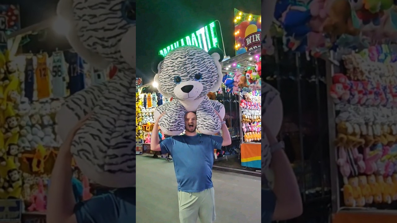 Winning the BIGGEST plush ever at the carnival! 
