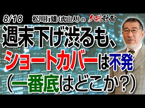8/18夕刊動画～週末下げ渋るも、ショートカバーは不発（一番底はどこか？）