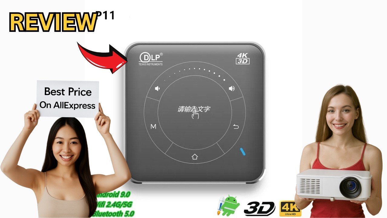 Review DLP Mini Pocket projector P11 Mini 3D 4K Projector Android