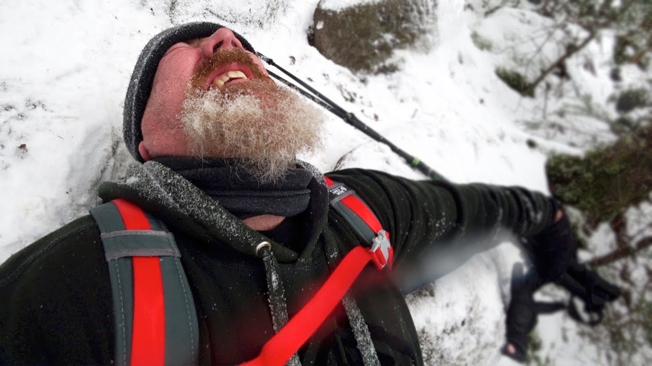 Falling on Phelps Mountain in the Adirondacks. (ADK Summit 2)