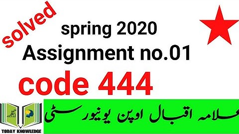 aiou solved assignment spring 2020 | code 444 Assignment no.01