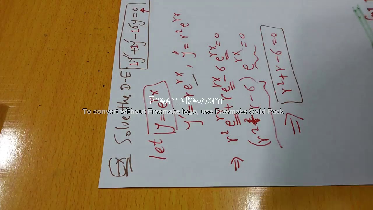 Differential Equations 10: Second-Order Homogeneous Linear D. E.with constant Coefficients: Part 1