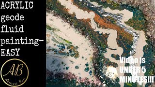 ACRYLIC geode fluid painting- EASY!