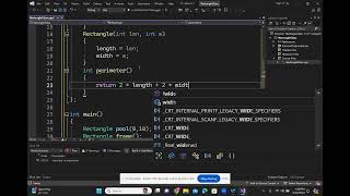 C++ Introduction to classes Rectangle class