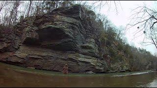Hanging Rock State Park (Dan River Bluffs) Wading (more like WADDING Quicksand) and Fishing