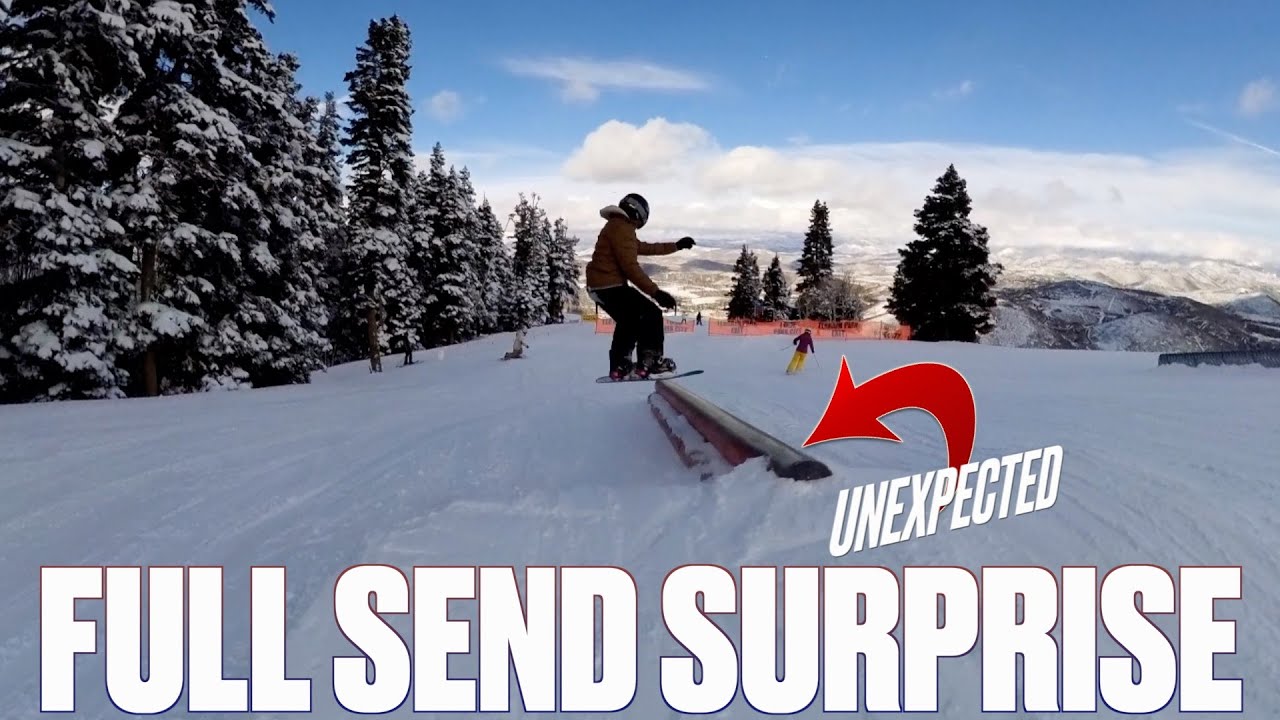 FULL SEND DOWN TERRAIN PARK AFTER ONLY THREE TIMES ON A SNOWBOARD | SCARY SURPRISE MID-AIR!