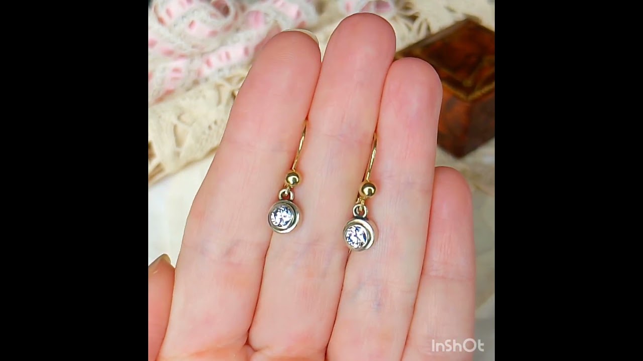 Vintage Diamond Drop Earrings, SKU 1407,  