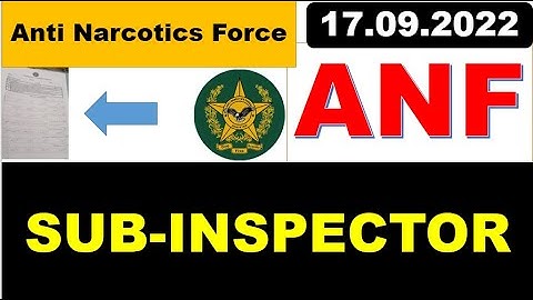 ANF Sub Inspector  Complete solved Paper held on  17 09 2022