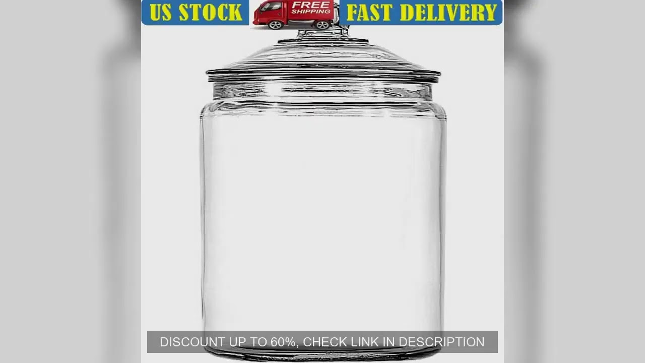 2 Gallon Glass Storage Jar with Lid Wide Mouth Food Container Perfect Dry Goods Candy Cookies Flour