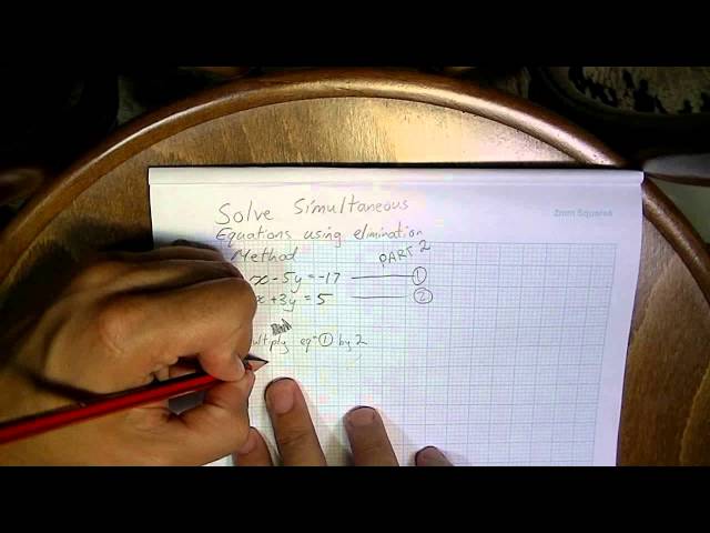 Simultaneous solutions 6   Solving by elimination part 2