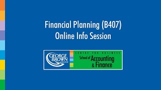 Financial Planning Program (B407) Online Info Session