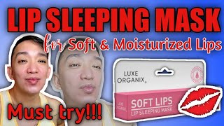 LIP SLEEPING MASK | Soft Lips by Luxe Organix | Review + Application | Leo Wishly screenshot 5