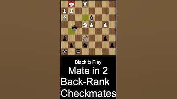 Back-Rank Checkmates | Mate in 2 Chess Puzzle 118.1 | Black to play | #chess