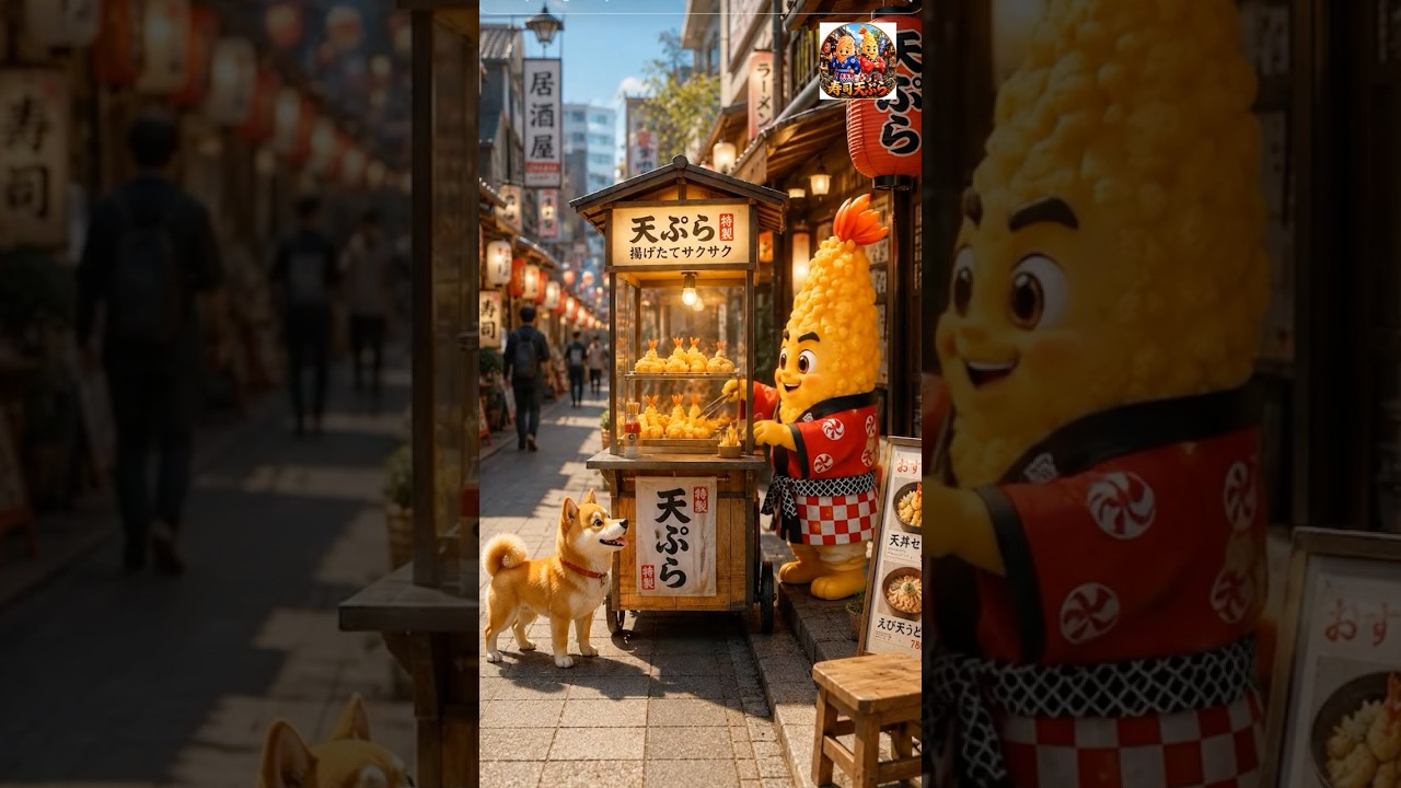 【感動】天ぷら屋のマスコットと柴犬の出会いが泣ける…🍤🐕 #shorts