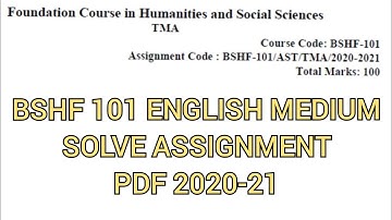 BSHF 101 ENGLISH MEDIUM SOLVE ASSIGNMENT / BSHF 101 SOLVE ASSIGNMENT PDF / BSHF 101 ASSIGNMENT 2021