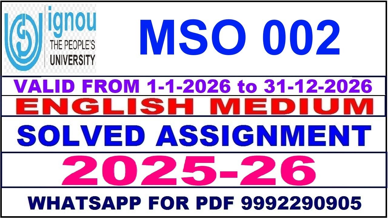 MSO 002 solved assignment 2025-26 in English || mso 002 solved assignment 2026 || mso2 2025-26