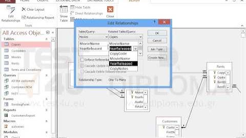Disable the referential integrity and then delete the relationship between the YearReleased...