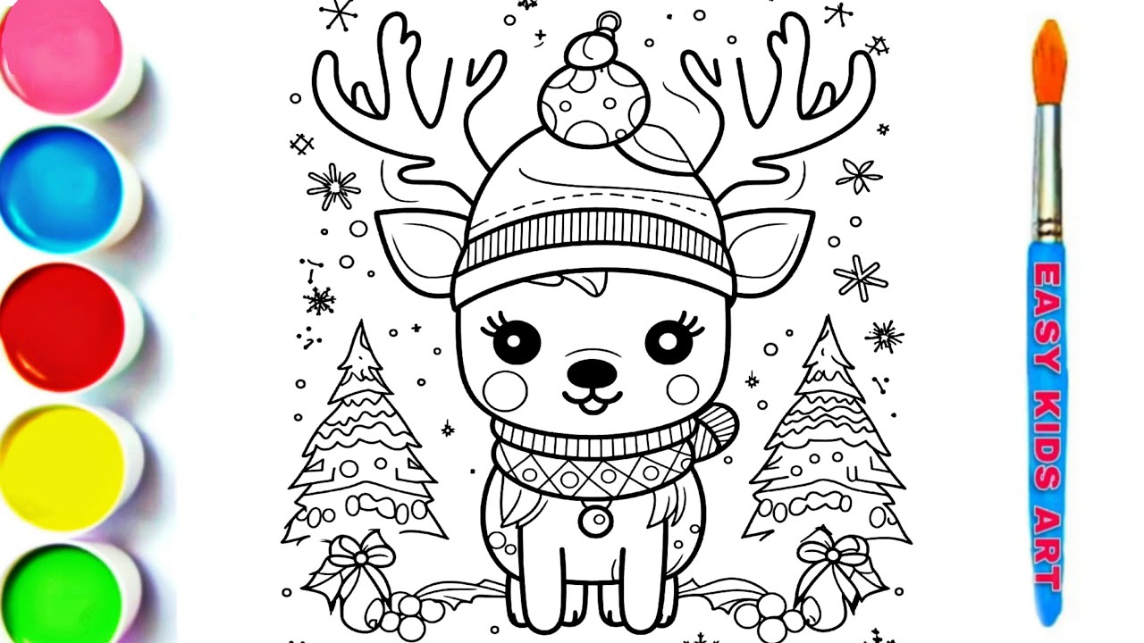 How to Draw Christmas Dog 🐕 Christmas Dog Drawing, Coloring