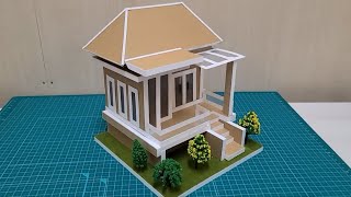 DIY- CARA MUDAH MEMBUAT MINIATUR RUMAH DARI KARDUS BEKAS #25 MINIATUR RUMAH MINIMALIS