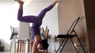 Vrschikasana ~ Scorpion Pose with a chair. 