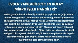 Evden Yapılabilecek En Kolay Mikro İşler Hangileri?