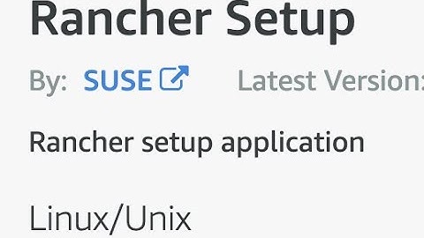 AWS Marketplace SUSE Rancher Setup