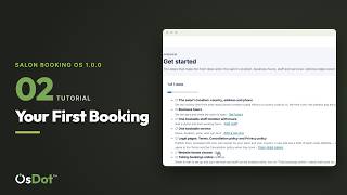 How to set up Salon Booking OS by OsDot™ 1.0.0 for your first online booking News