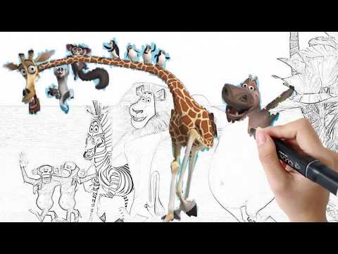 How to draw madagascar 4┃Coloring madagascar 4┃Coloring book