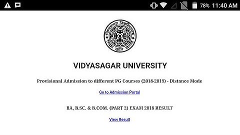 RESULT OF B.A./B.SC./B.COM. HONOURS+GENERAL PART-I EXAMINATION 2018 (Vidyasagar University)