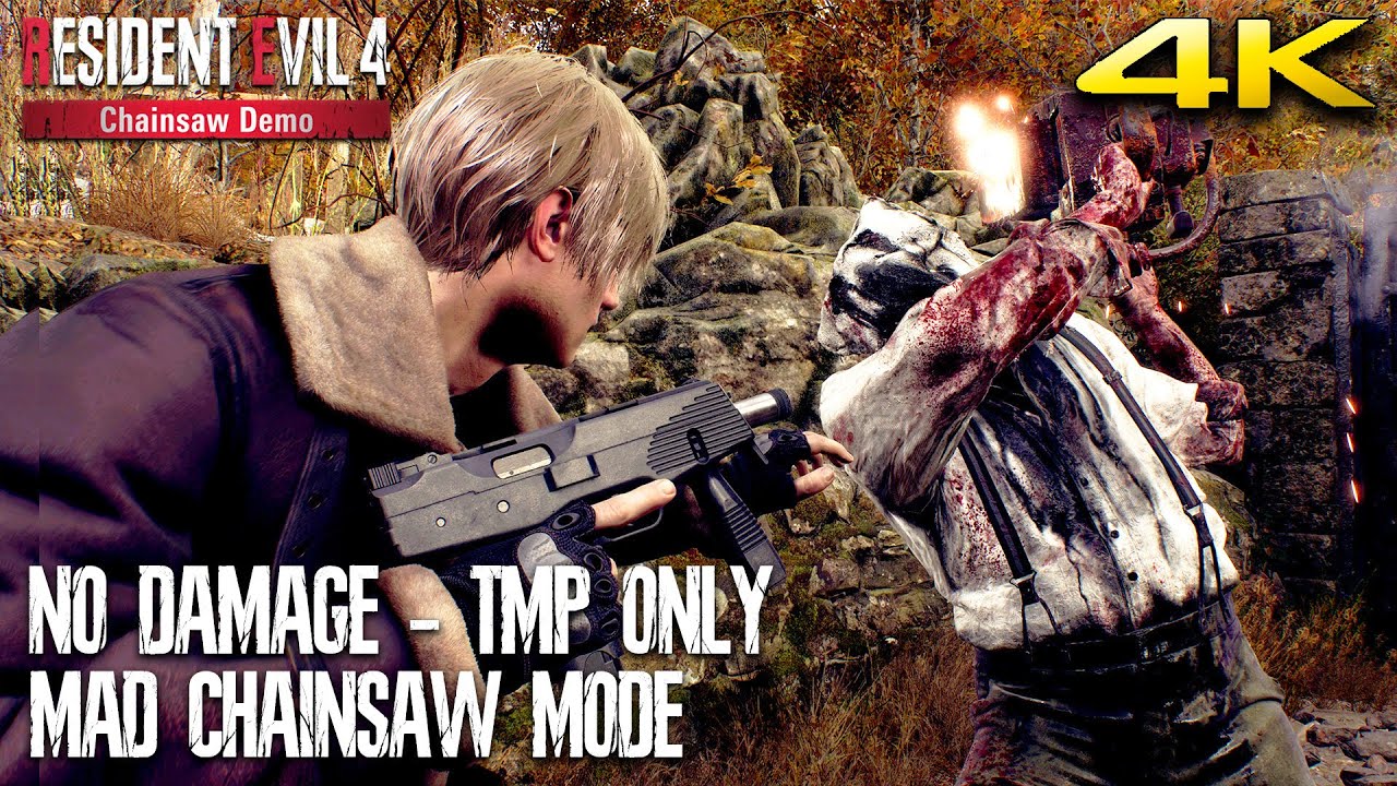 RESIDENT EVIL 4 REMAKE - NO DAMAGE Mad Chainsaw Mode (TMP Only) DEMO Gameplay (4K 60FPS)