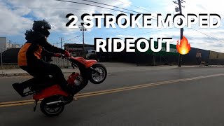 2 STROKE MOPED WHEELIES! RIDEOUT