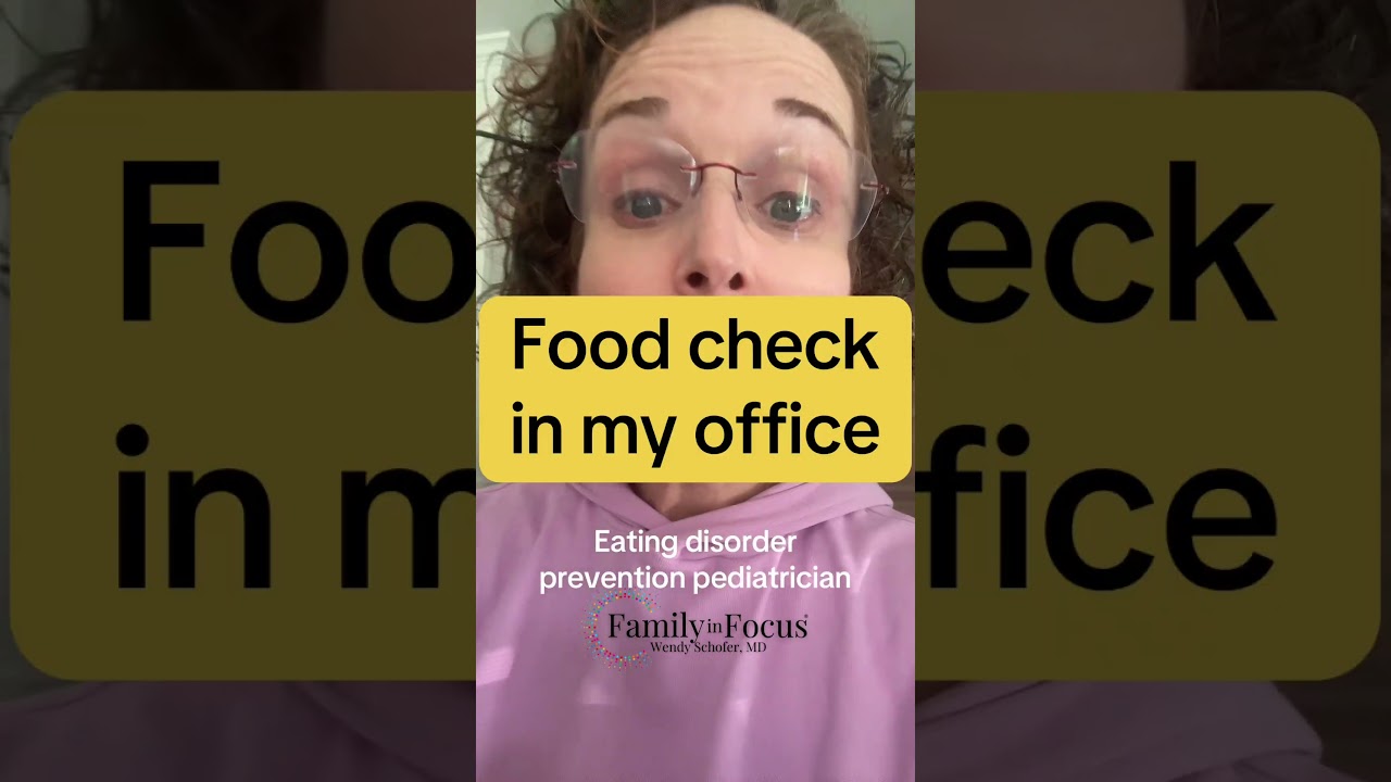 Food check in the office of a pediatrician specializing in eating disorder prevention
