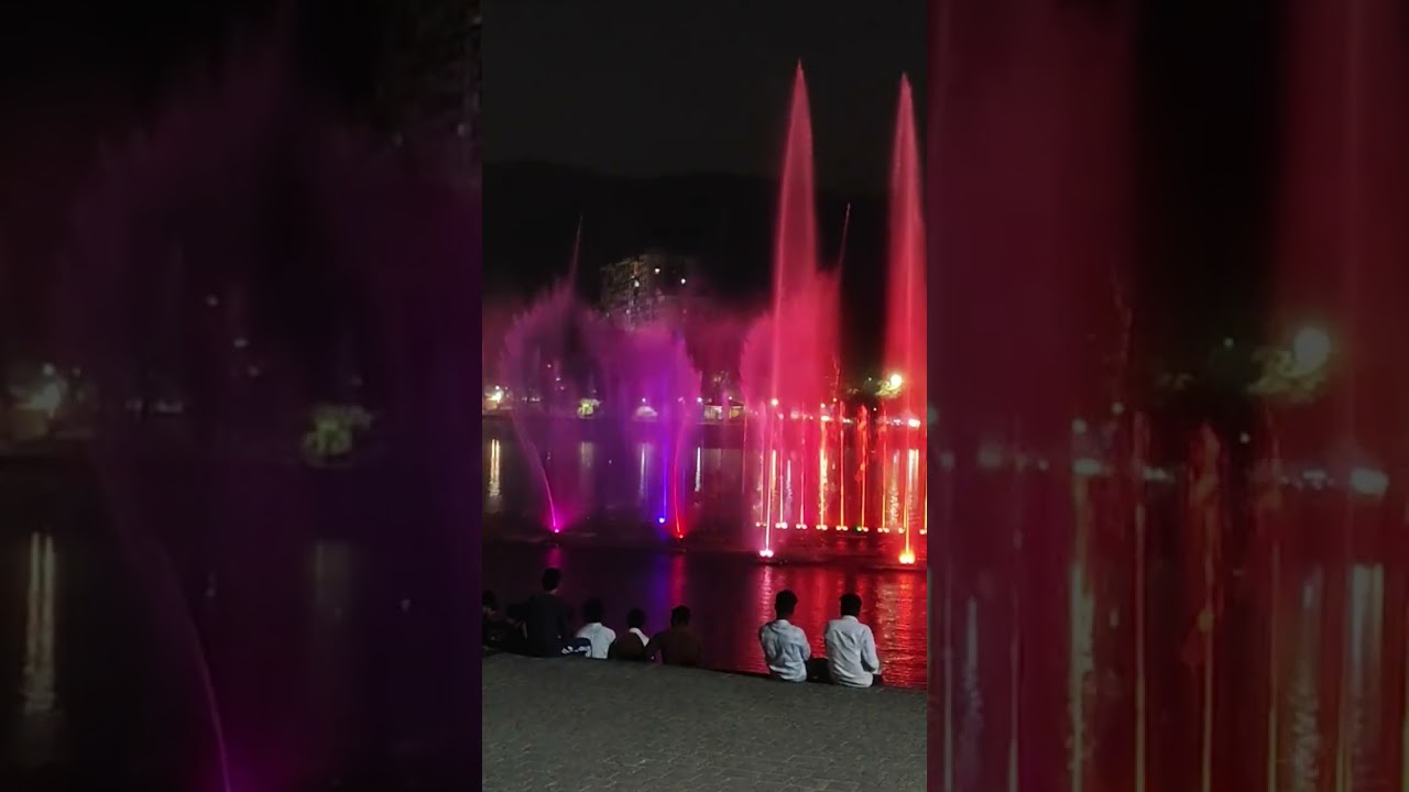 Upavan Talav Fountain Show.  #viral #shortvideo #travel #nightvibes