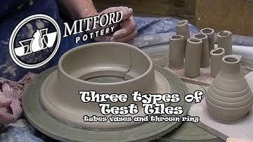 Pottery test tiles part 1. Three types of test tile. Thrown, extruded and mini half vase.