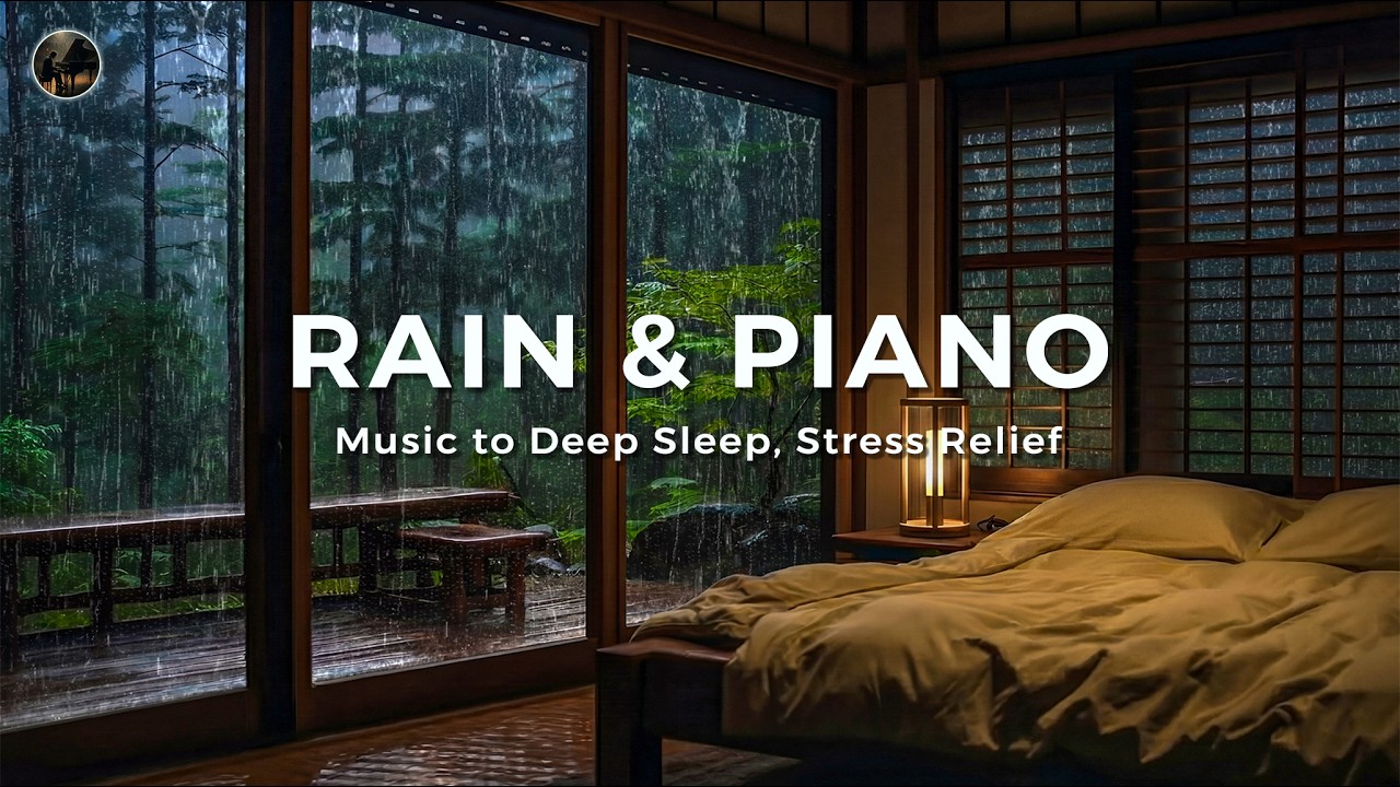 Deep Sleep Music with Gentle Piano within Rain Sounds 🎶 Relaxation, Mental Calm and Stress Relief
