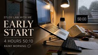 Study Law With Me | 4 Hours 50:10 | Rainy Morning | Real Sounds