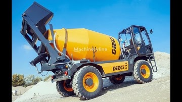 Mobile concrete mixture loading aggregate, ajax fiori, marlo, dieci machine, Yellow toys, mechanical