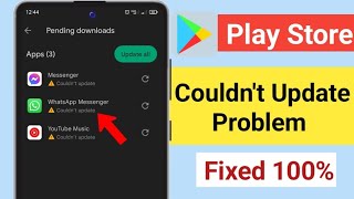 Play Store Couldn't Update App Problem Solve || Fix Couldn't Update App Play Store Problem