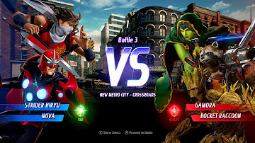 STRIDER HIRYU & NOVA VS GAMORA & ROCKET RACCOON - Marvel vs. Capcom: Infinite All Characters