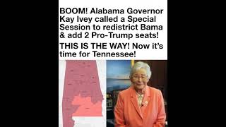 Text says Alabama redistricting aims to add Republican seats and expand majority.