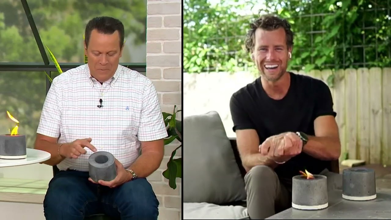 FLIKR Fire Outdoor Tabletop Fireplace With Base on QVC - YouTube