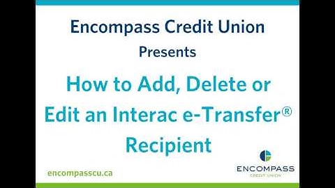 How to Add, Delete or Edit an Interac e-Transfer® Recipient