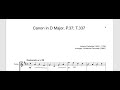Johann Pachelbel - Canon in D Major, P.37; T.337. Arrangement for Violin and Viola. Score and Parts