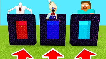 Minecraft PE : DO NOT CHOOSE THE WRONG PORTAL! (Scp096,IceScream Rod, Herobrine)
