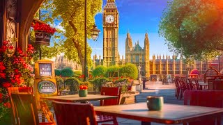 London Sunset Coffee Shop Ambience | Positive Bossa Nova Jazz for Good Mood, Stress Relief