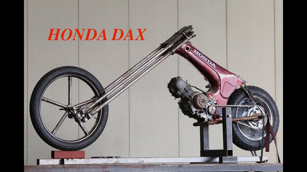 HONDA DAX st50 custom project[make a front fork] - YouTube