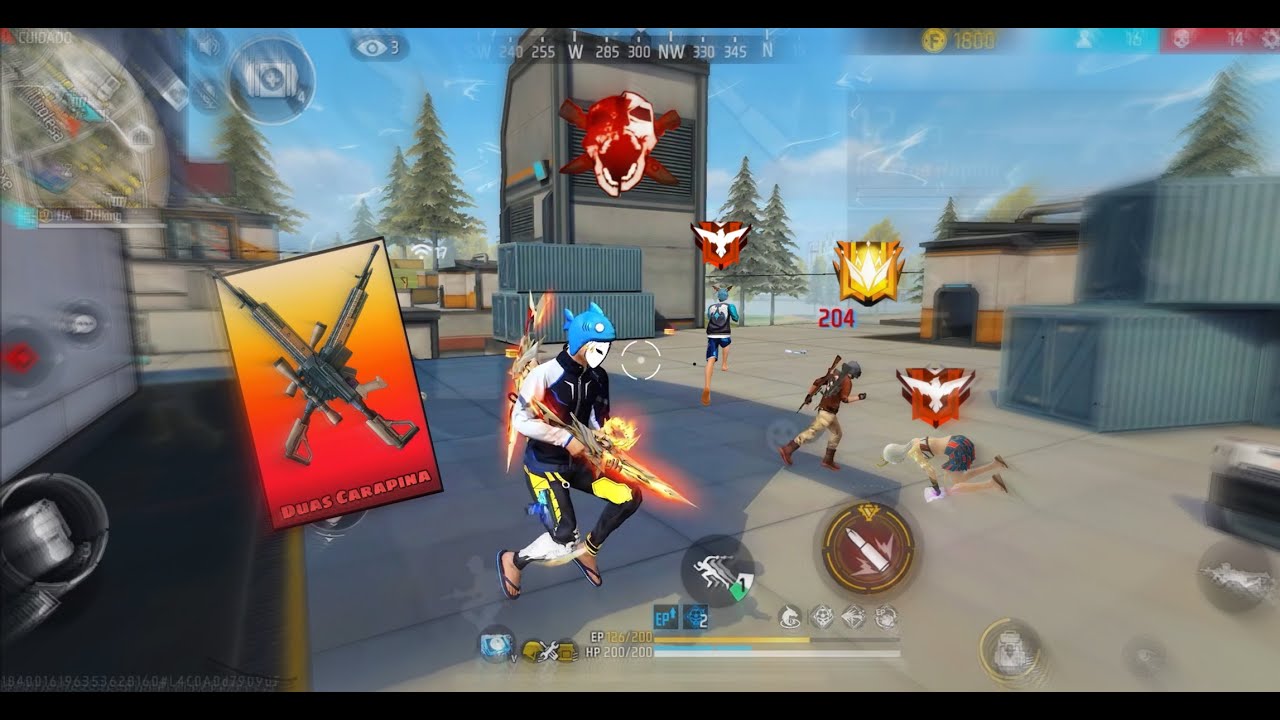 JOGANDO SOLO VS SQUAD COM DUAS CARAPINAS!! FREE FIRE MOBILE